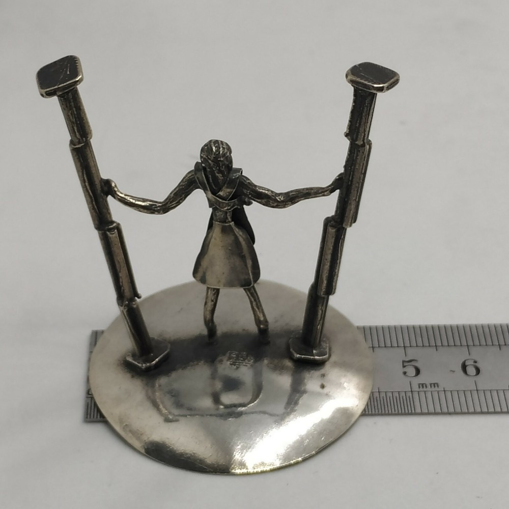 MINIATURE STATUE "SAMSON & PILLARS" HANDMADE SILVER MINIATURE FIGURINE
