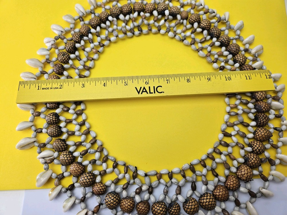Vintage African Infinity Beaded/Shell Chocker Necklace Beautiful!