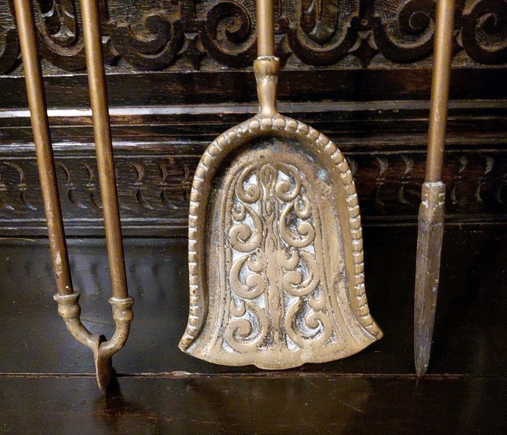 Georgian Solid Brass Fire Irons 28 Inches Length