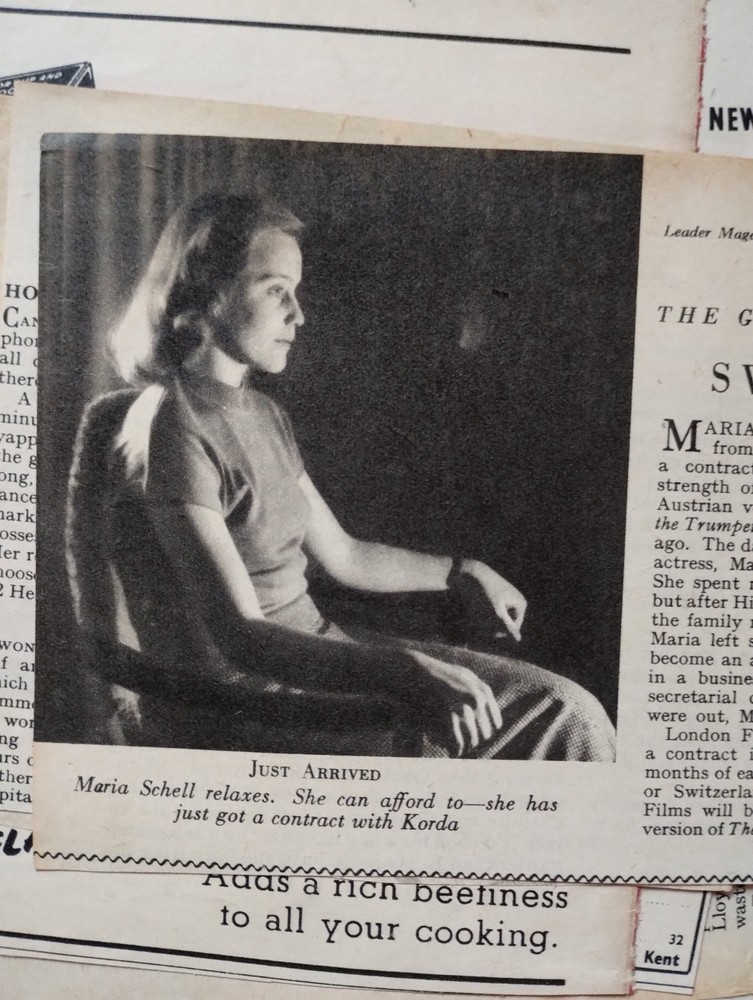 Sk251 Ephemera 1949 Article Actress Maria Schell