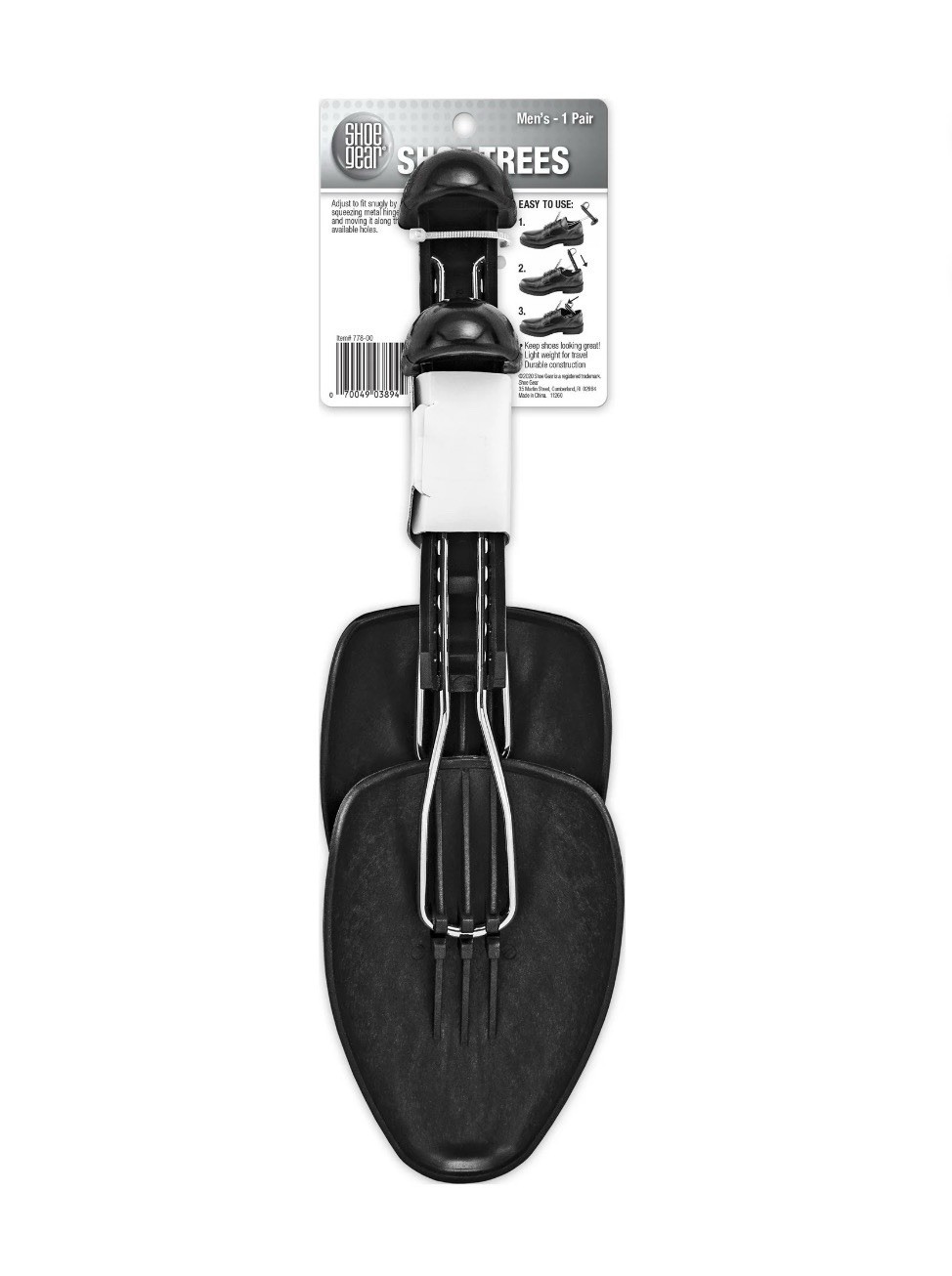 1-Pair SHOE GEAR Men’s Shoe Trees Adjustable Lightweight Fits Most Sizes