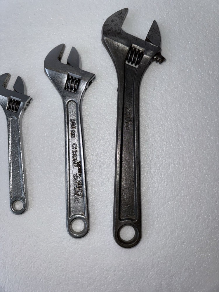 Adjustable Wrench Set 6” 8” 10” — Hand Tools Lot (3 pcs)