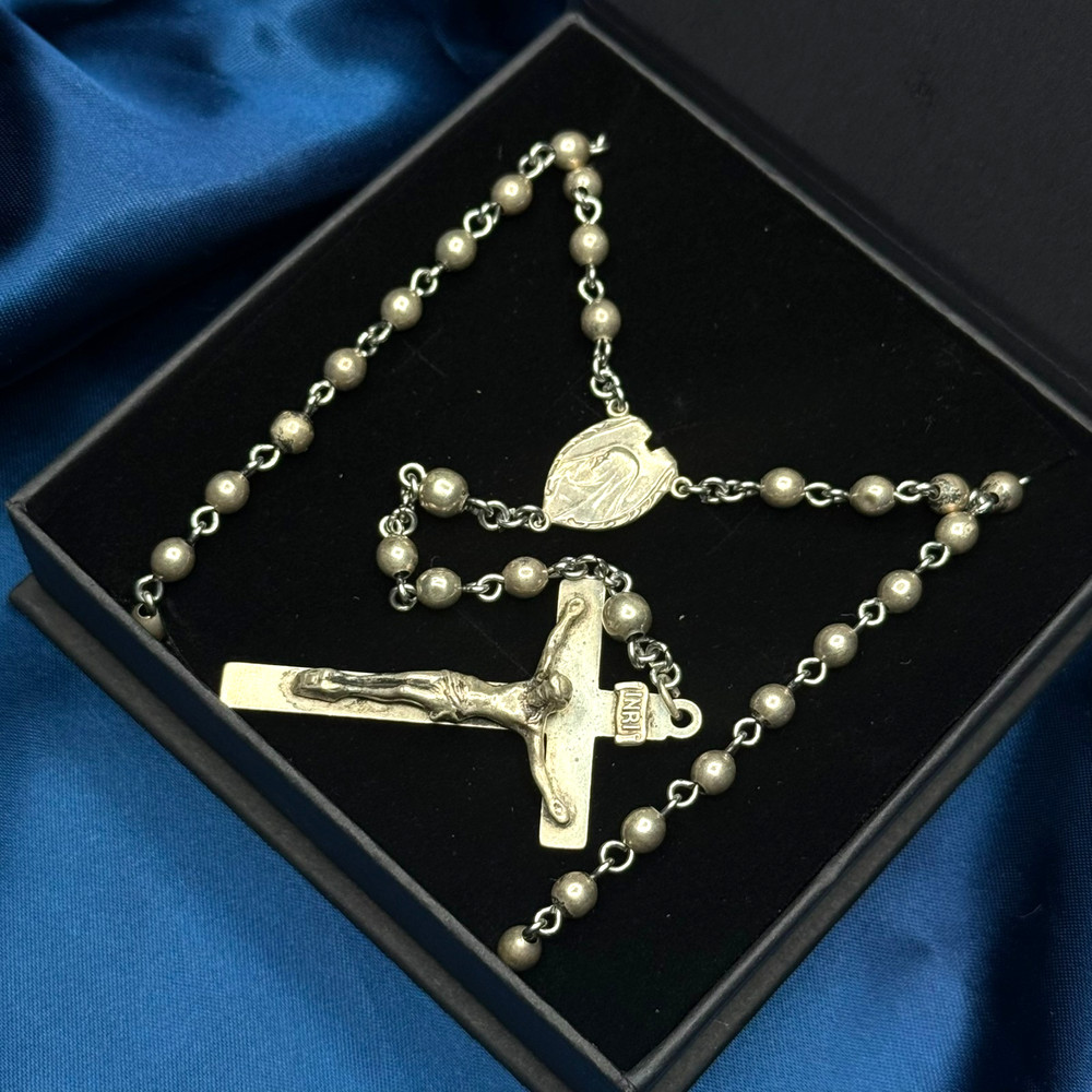 Vintage / Antique Sterling Silver Rosary 28g