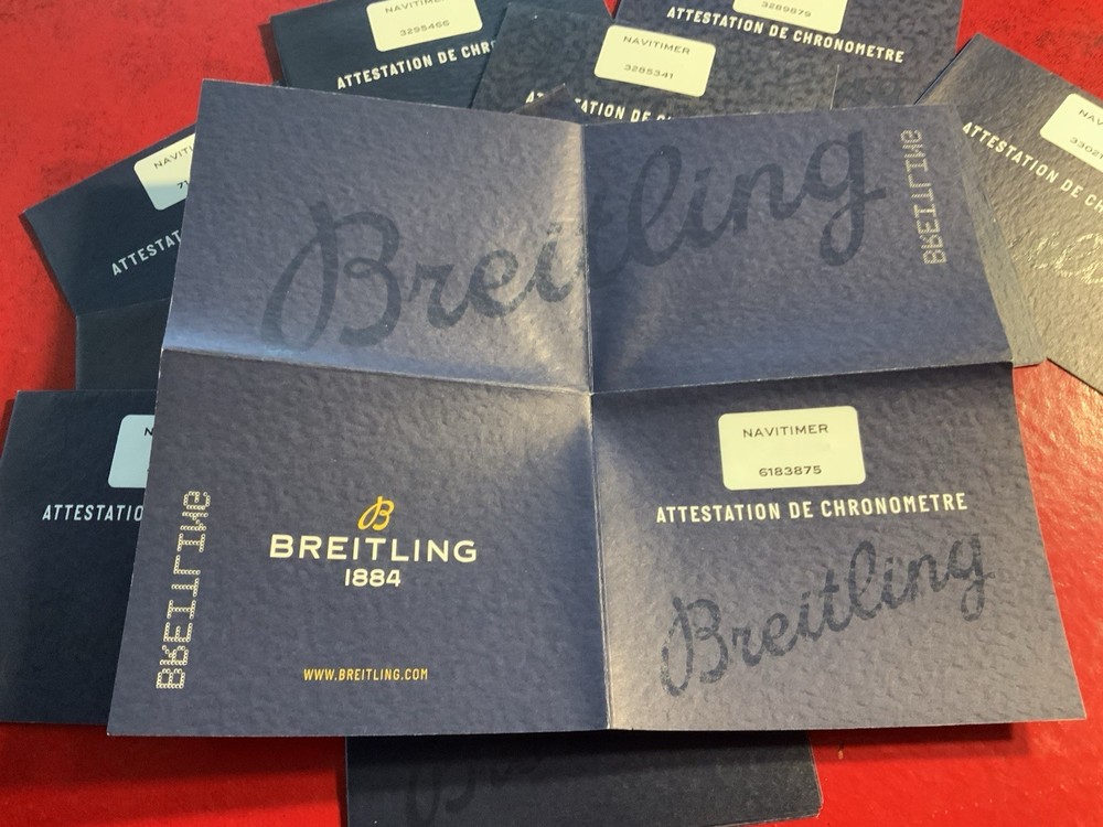 Breitling Attestation De Chronometre Certificate For Navitimer (ONLY ONE)