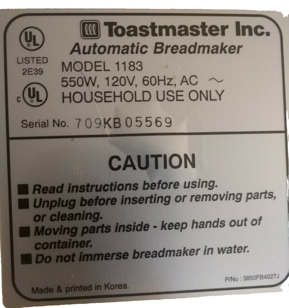 3pk High Heat Resistant Plastic Paddle for Toastmaster Bread Maker Model 1183