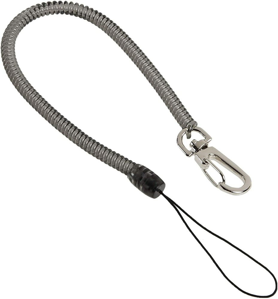 3 COILED CLIP LANYARDS, ELASTOMER W/NYLON