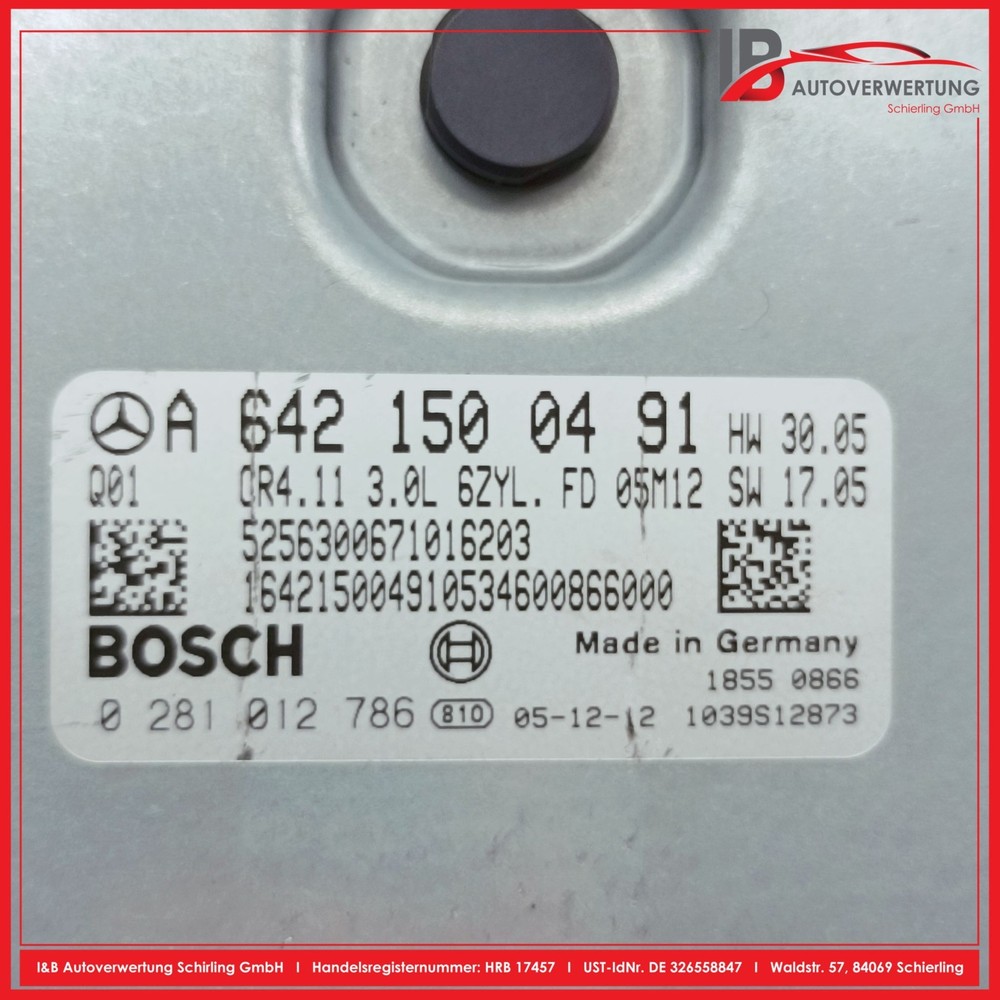 MERCEDES E-CLASS W211 ESTATE E320 CDI Engine ECU KIT A6421500491 BOSCH