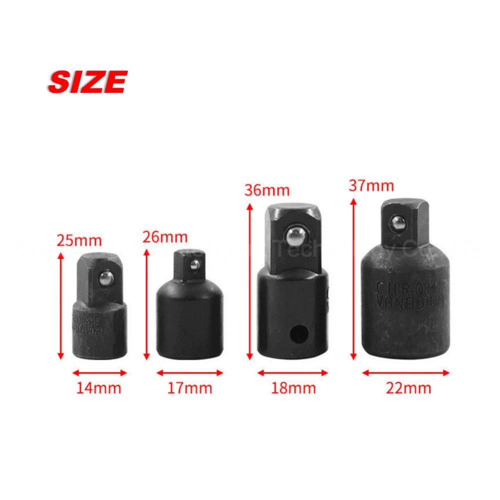4-Pack 3/8" To 1/4" 1/2 Inch Drive Ratchet Socket Adapter Reducer Air Impact Set