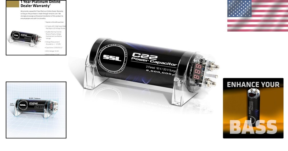 Energy Storage Capacitor - 2 Farad, Warning Tones, Amplifier