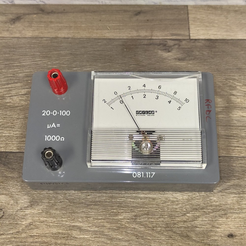 MICRO AMMETER, VINTAGE {PHYSICS} by UNILAB, (PHILIP HARRIS)