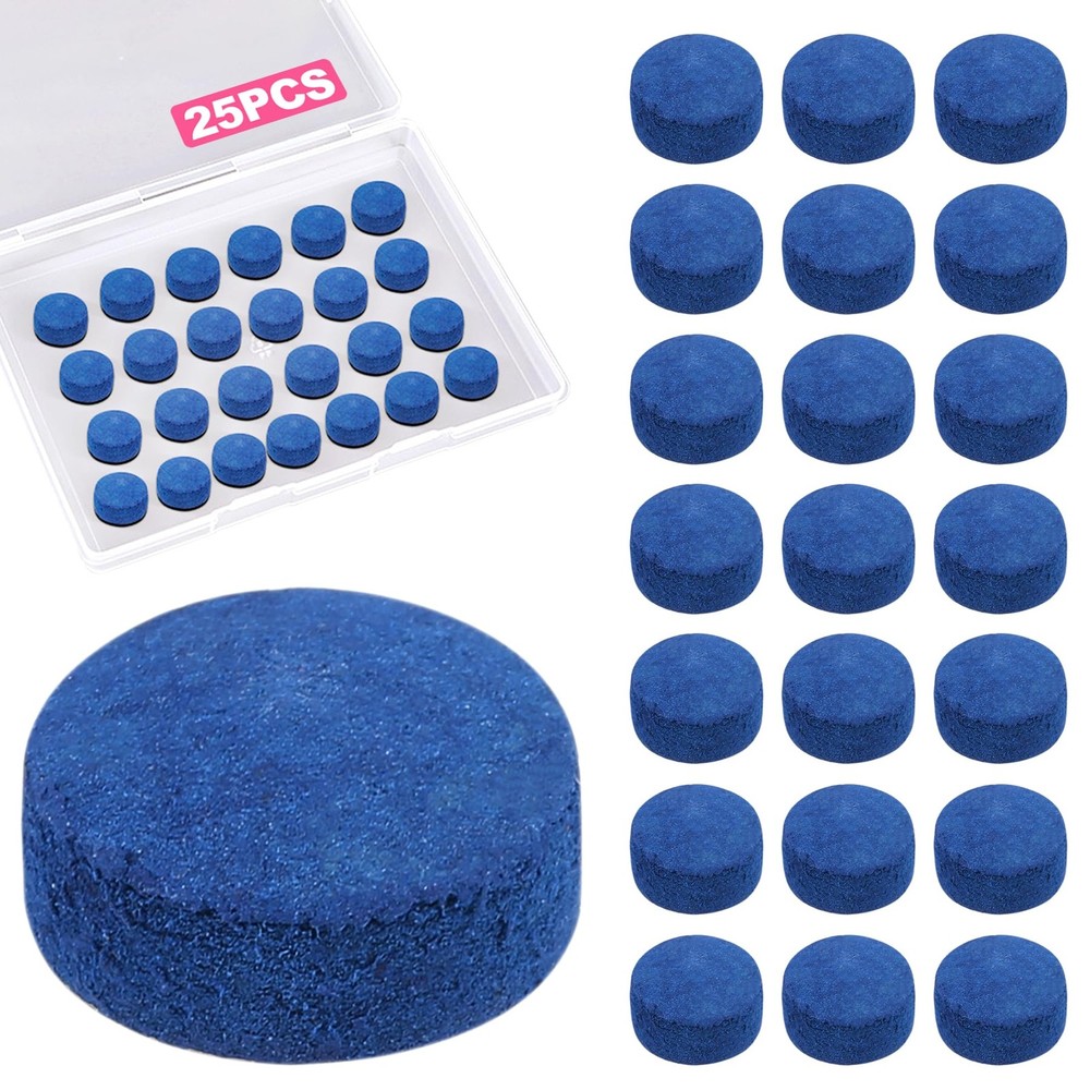 25 Pcs 13mm Billiard Pool Cue Tips Pool Stick Replacement Tips for Snooker