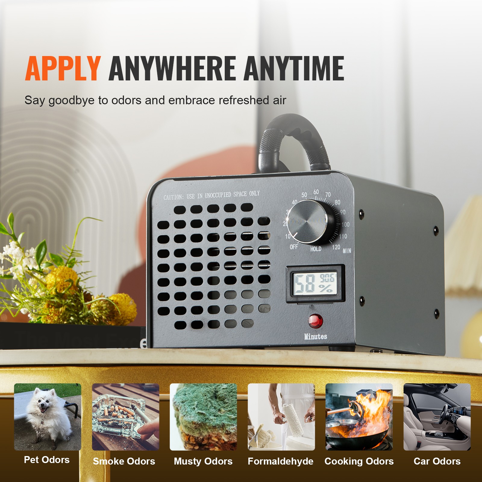 VEVOR Ozone Generator 36000mg/h Ozone Machine Odor Remover with 0-120min Timer