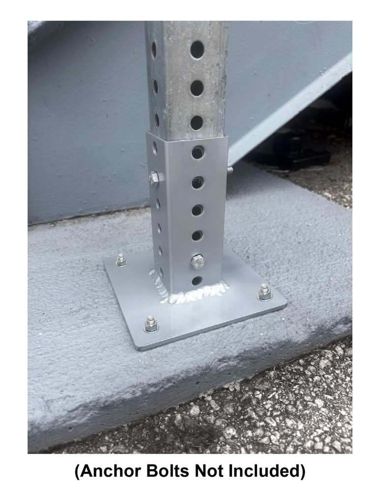 2x2 SQUARE POST SURFACE MOUNTING BRACKET, STEEL, SIGN POST ANCHOR BASE