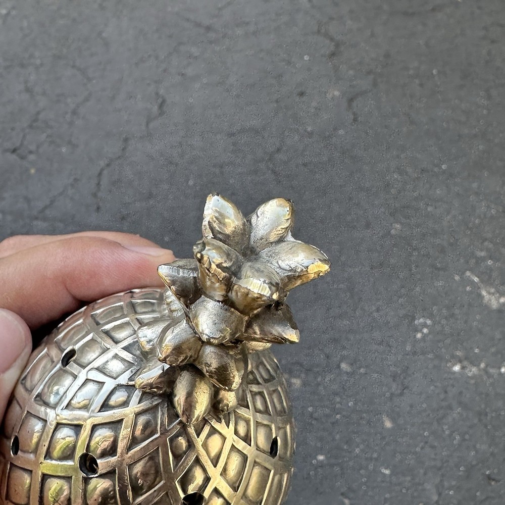 Eleanor Claire Design Pineapple Potpourri Statue - Silver Plate Vintage 5.75"