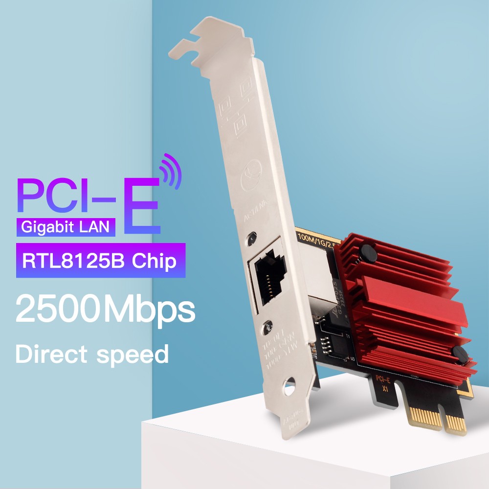 2.5GB PCIe Network Card PCIe to 2.5 Gigabit Ethernet Network Adapter for Windows