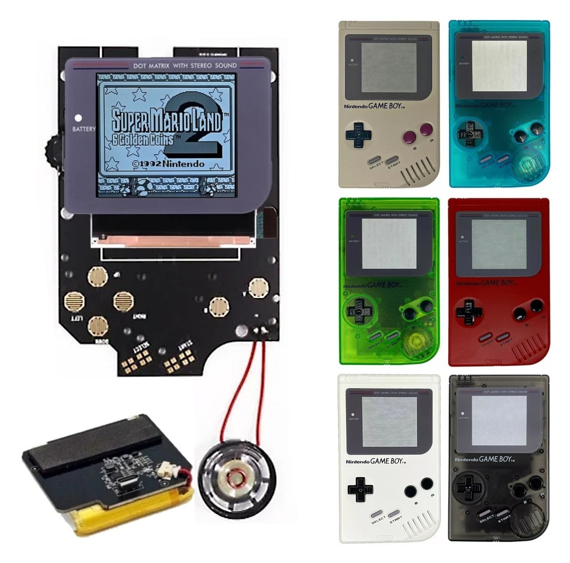 Game Boy DMG Laminated IPS Kit w/ Shell & USB-C LiPo Battery Gameboy *NO SOLDER*