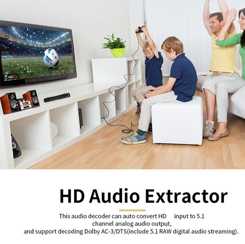 4K 3D 5.1CH Audio Extractor Decoder AC3/DTS Sound RCA 1080p HDMI Video Converter