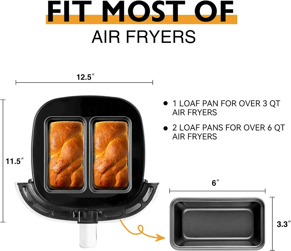 Mini Loaf Pan Kitchen Rectangle Baking Bread Nonstick Tins Meatloaf Pan 3 Pack