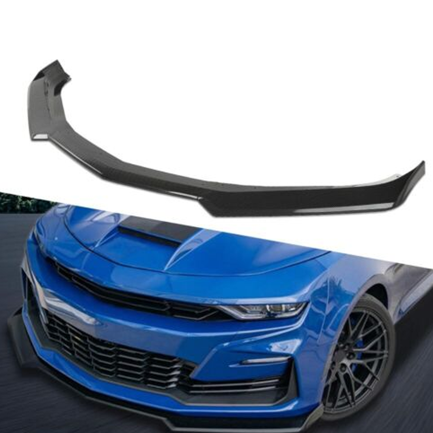 Fits For 16-22 Chevy Camaro 1LE Style Gloss Black Front Bumper Lip Splitter ABS