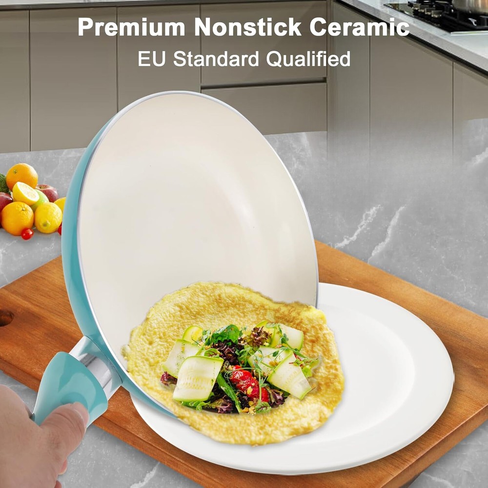 Non-Stick Cookware Set, 11 Piece Induction Cookware Set, Ceramic Cooking Set