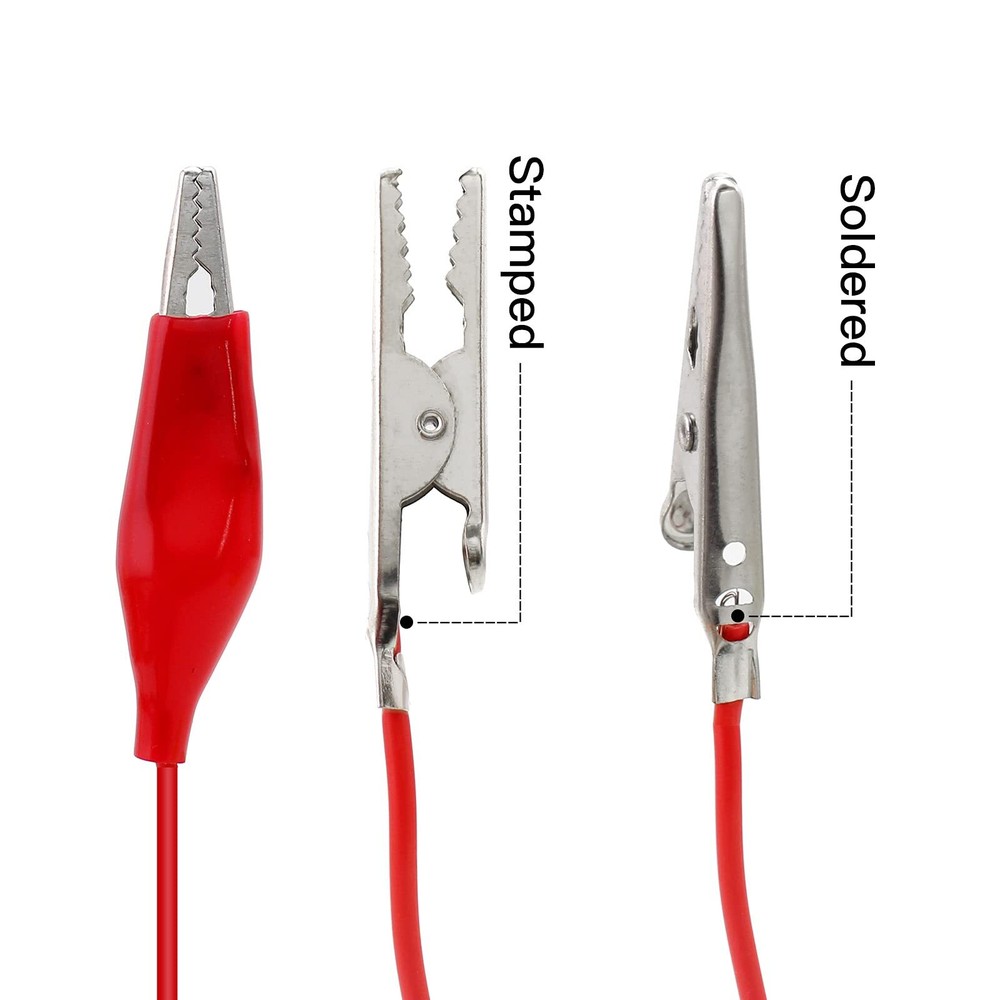 30-Piece Alligator Clips with Insulated Test Cables for Electrical & Testing Use