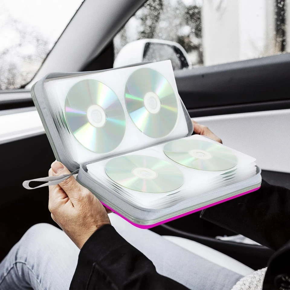 CD Case DVD Storage 4 Pack,100 Capacity DVD Cases Holder CD Storage Case Hold...