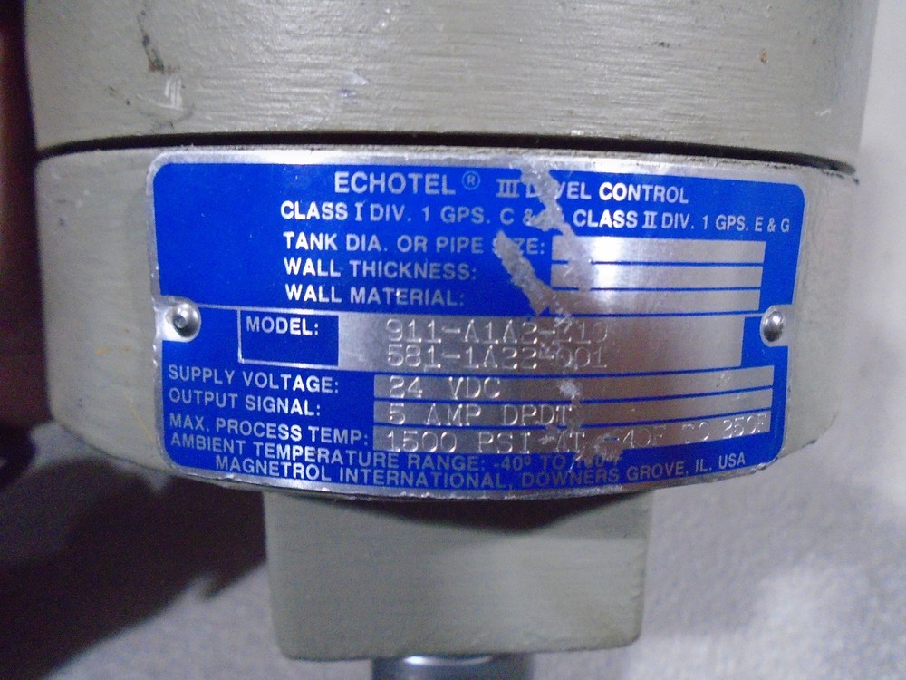 ECHOTEL 911-A1A2-E10 LEVEL III CONTROL 1500 PSI 24VDC