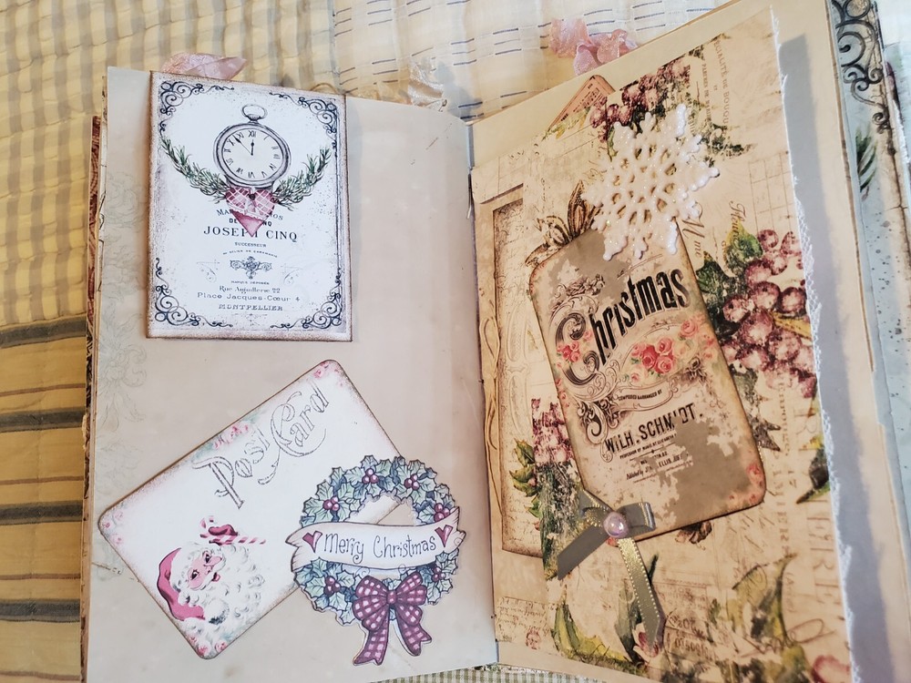 Completed Large Art / Junk Journal Christmas Handmade