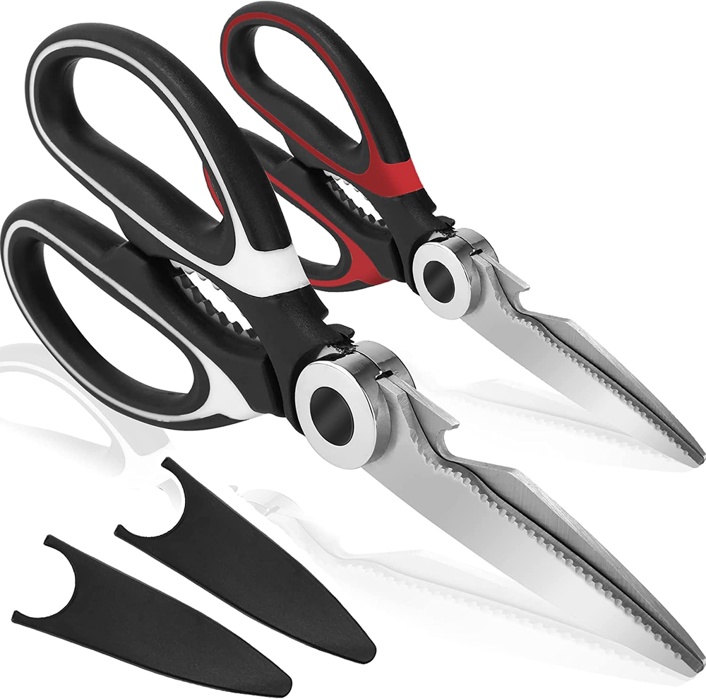 [2 Pack] Kitchen Shears with Cover, Kitchen Scissors Heavy Duty Dishwasher Safe