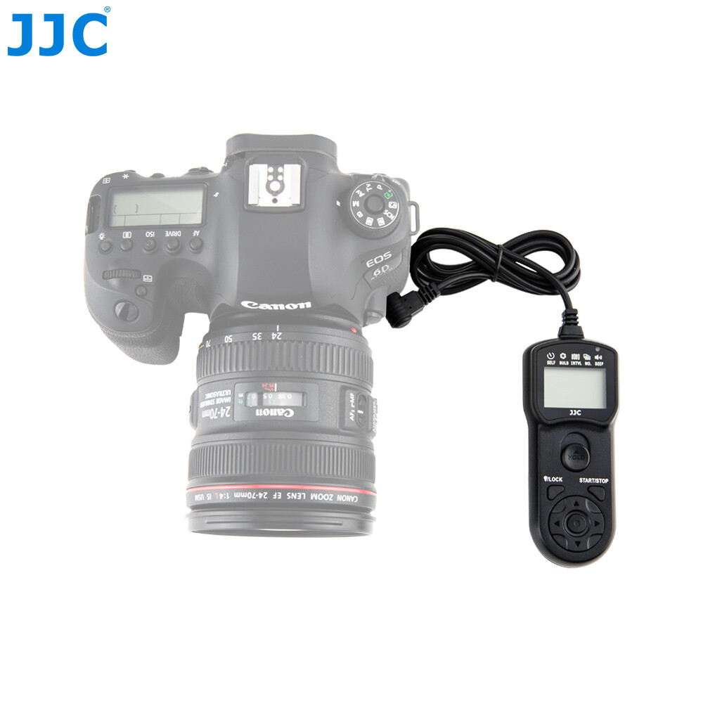 JJC LCD Timer Remote Control for Canon EOS 6D 50D 40D 30D 1D IV Replace TC-80N3
