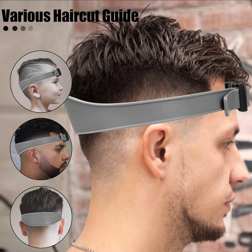 1PC Neckline Shaving Template Adjustable, 1PCS Gray