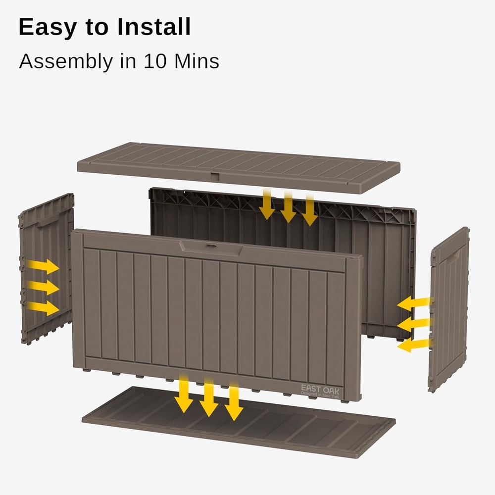 Modern 60 Gallon Waterproof Deck Box – Versatile Storage & Seating Solution