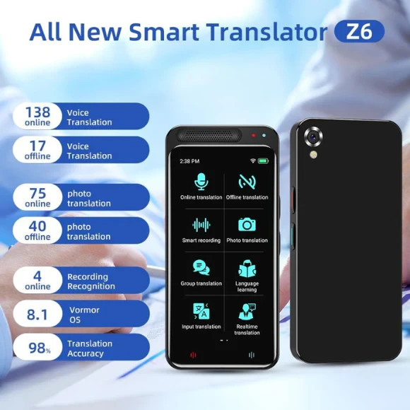 Portable Language Translator Device 138 Languages 4.1" Touch Real Time Offline