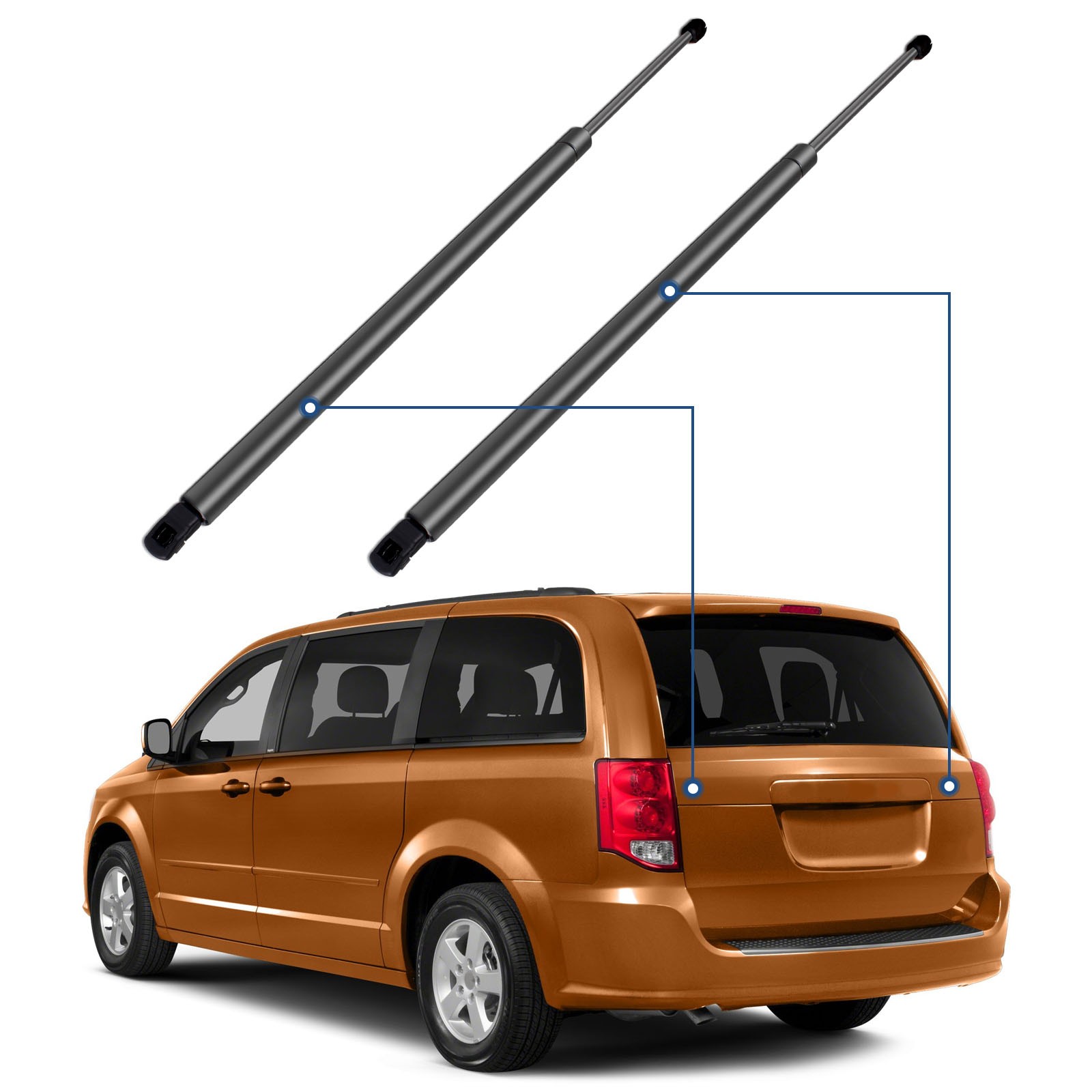 For 2008-2015 Dodge Grand Caravan Qty 2 Rear Liftgate Lift Supports Shock Struts