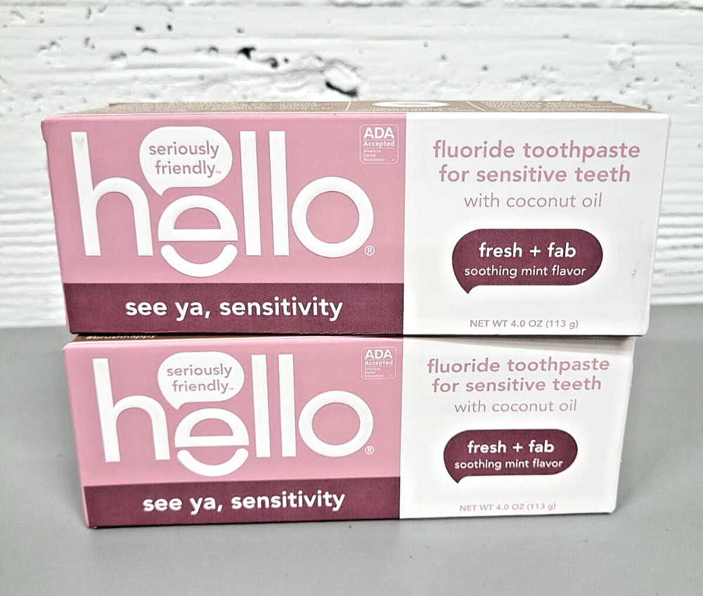 (VEGAN) Hello See Ya Sensitivity Toothpaste w/Fluoride - Sensitive Teeth 2 PACK