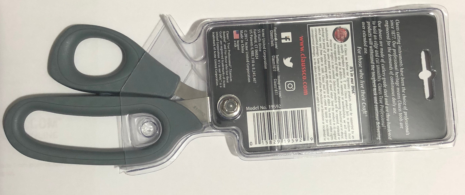 8" Bent Clauss Kevlar scissor TITANIUM for cutting quilting made with Kevlar