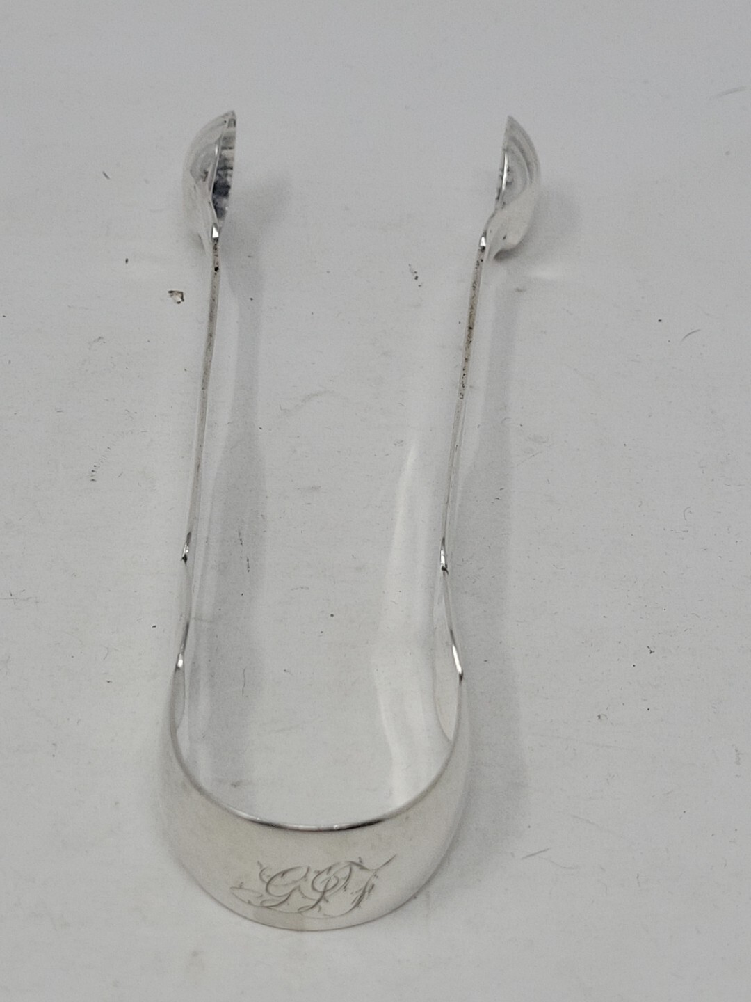 American Coin Silver Stoddard Sugar Tongs 1818-1847 New York, NY Shell Shaped