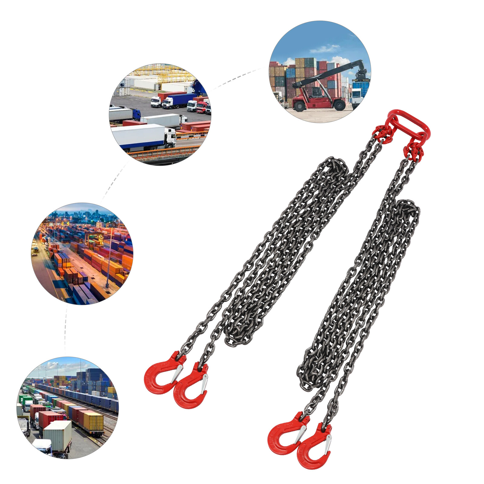Lifting Chain Sling 4leg 5/16" 20ton 13FT Lift Chain with 4* Sling Hooks US Ship
