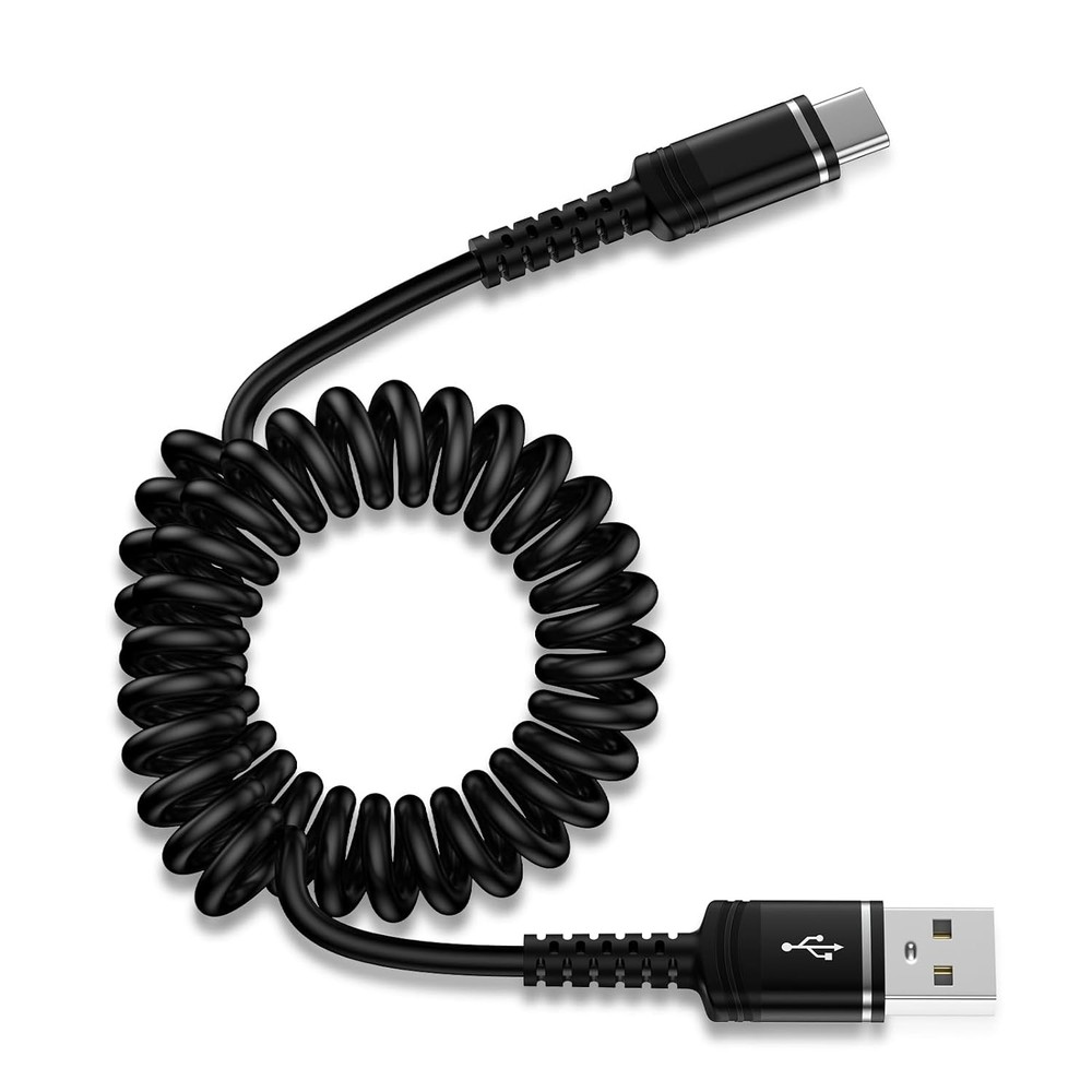 Coiled USB C Charger Cable 3ft for iPhone 17 Pro Max Air 16 Max,16...