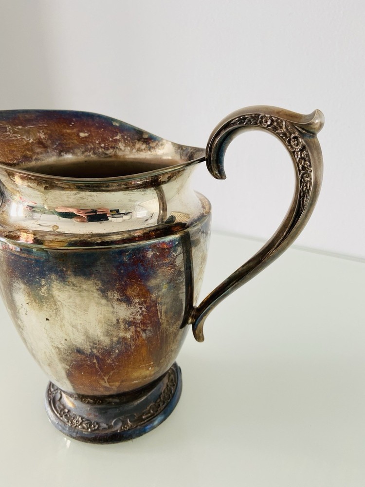 Vintage Silver Plate Water Pitcher Primrose Pattern