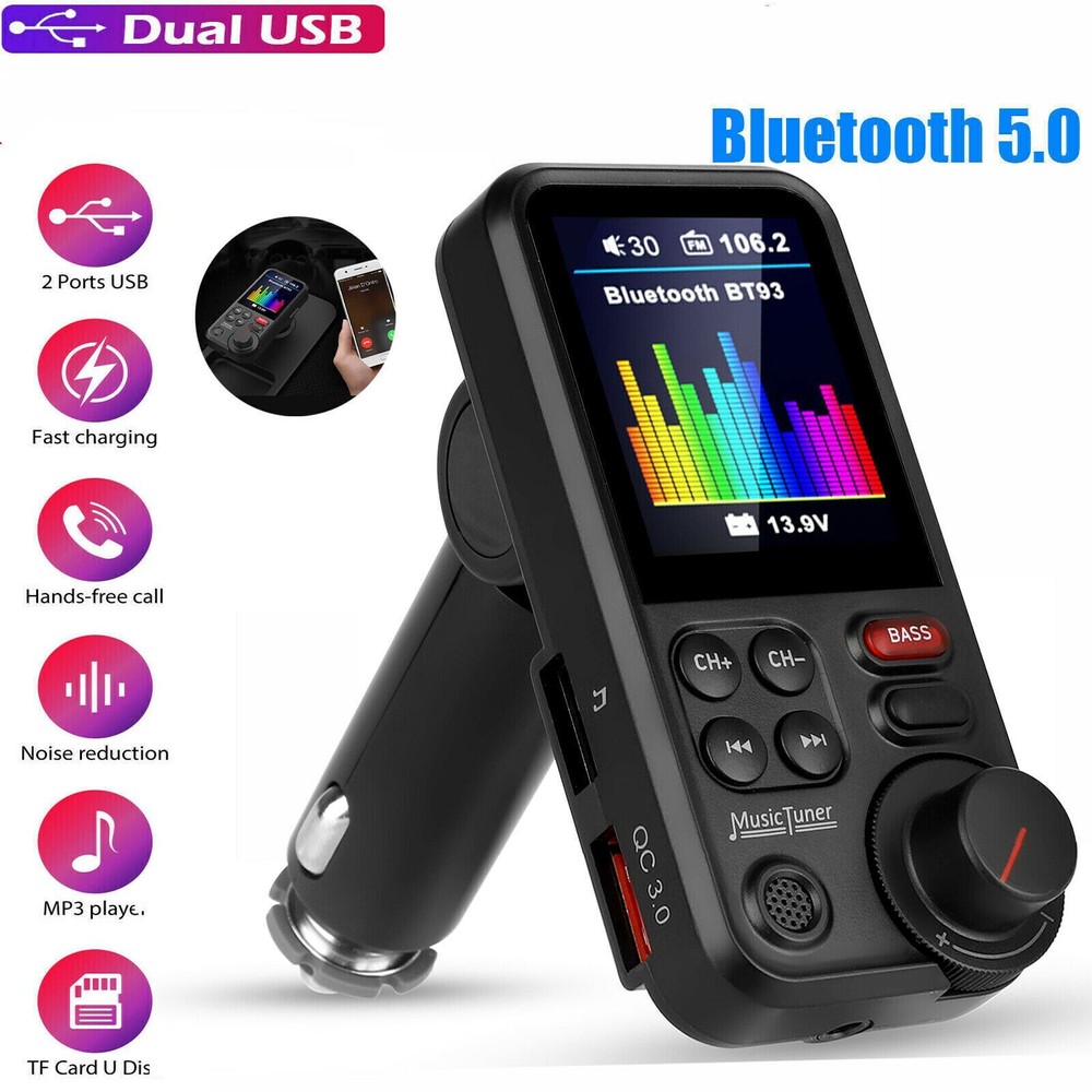 Bluetooth Car FM Transmitter MP3 Player Hands free Radio Adapter Kit USB Charger