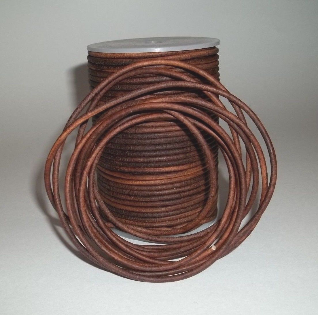 Round Leather Cord Antique Distressed Various Colors Lengths Widths 1mm 2mm 3mm