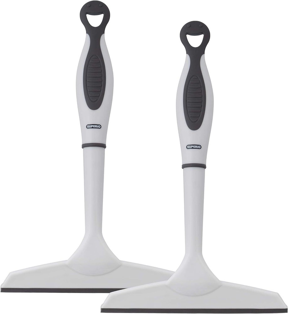 Superio 6" Window Rubber Squeegee with Hanging Loop, 2 Pack, Grey