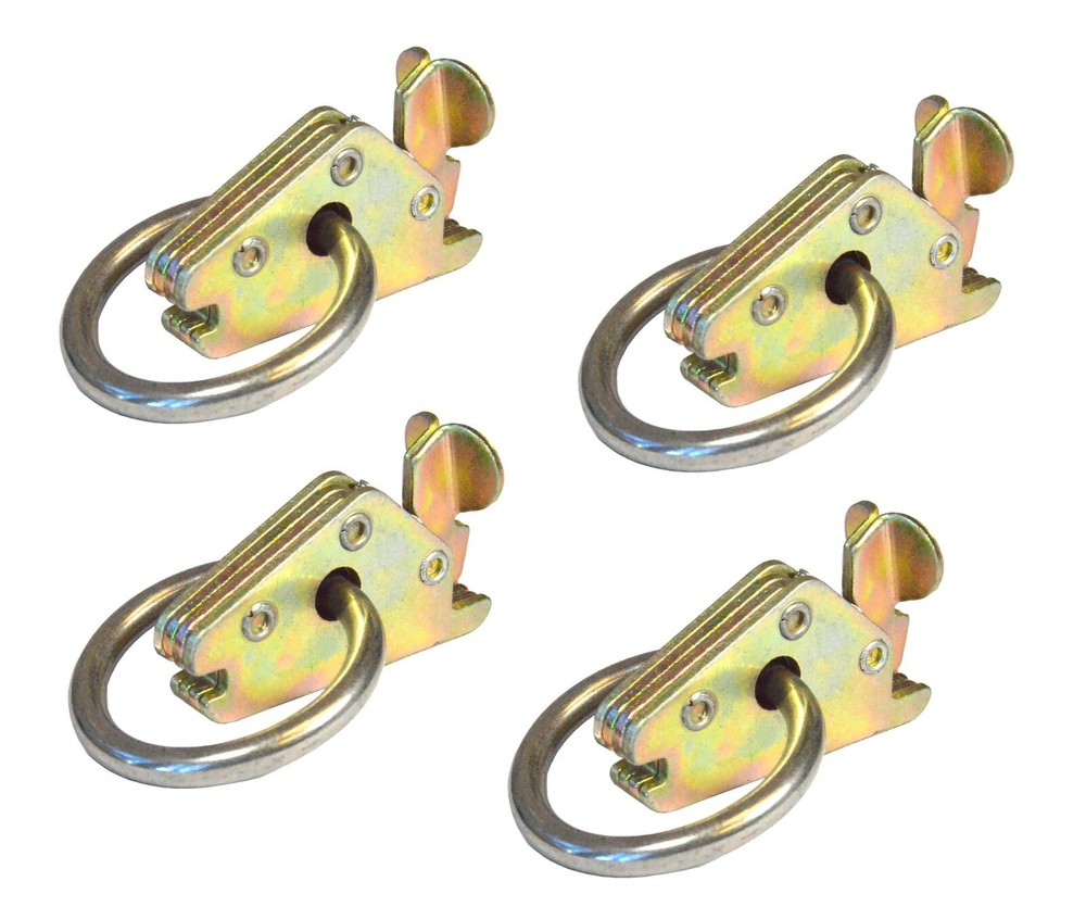 4 Pack Heavy Duty E Track 2" O Ring Fitting for Enclosed Trailer Tie Down Strap