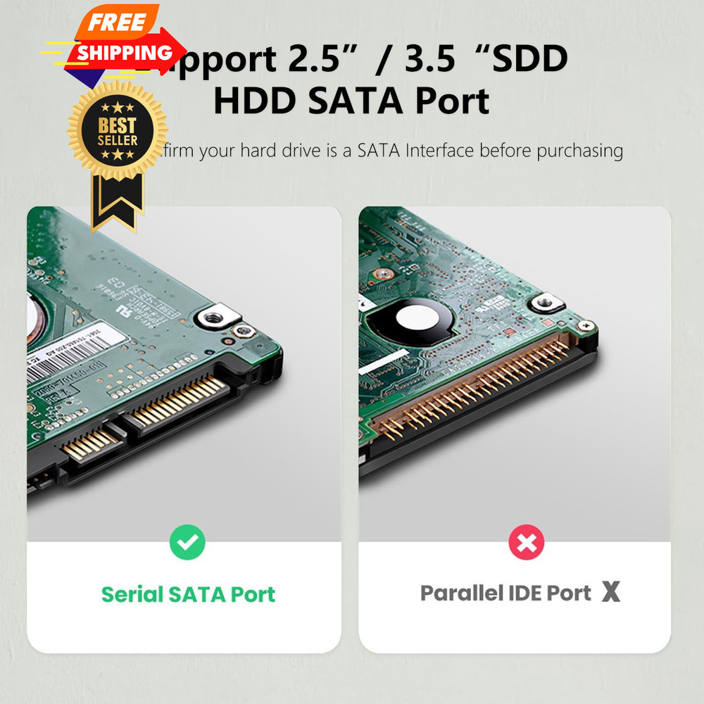 SATA to USB 3.0 Adapter, Cable, External Hard Drive Cable Black