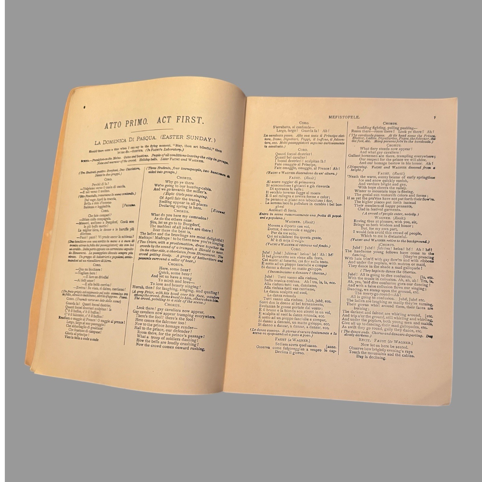 Boston Opera Advertising Playbill Program Libretto of Mefistofele by Boito