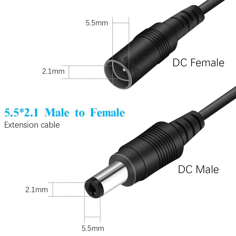 (4 Packs) Power Extension Cable 33ft Plug Power Adapter Extension Cable for C...
