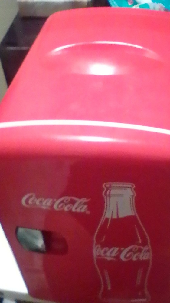 Coca-Cola Red Tabletop Mini Fridge Portable Single Door Removable Shelf