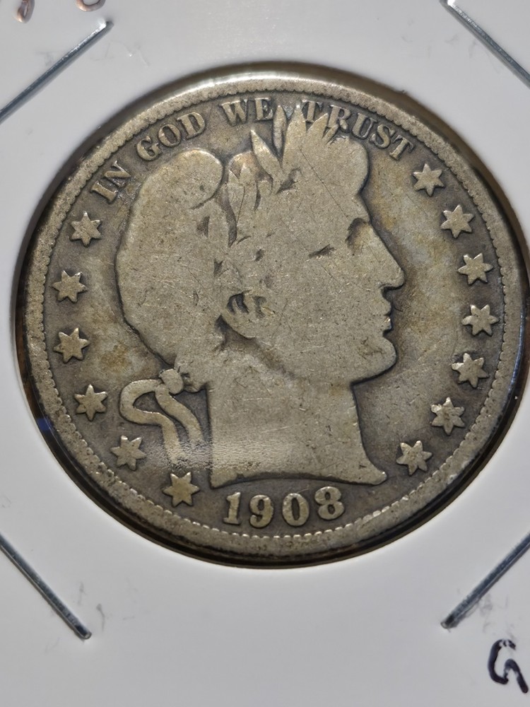 1908-O Barber Half Dollar, 90% Silver