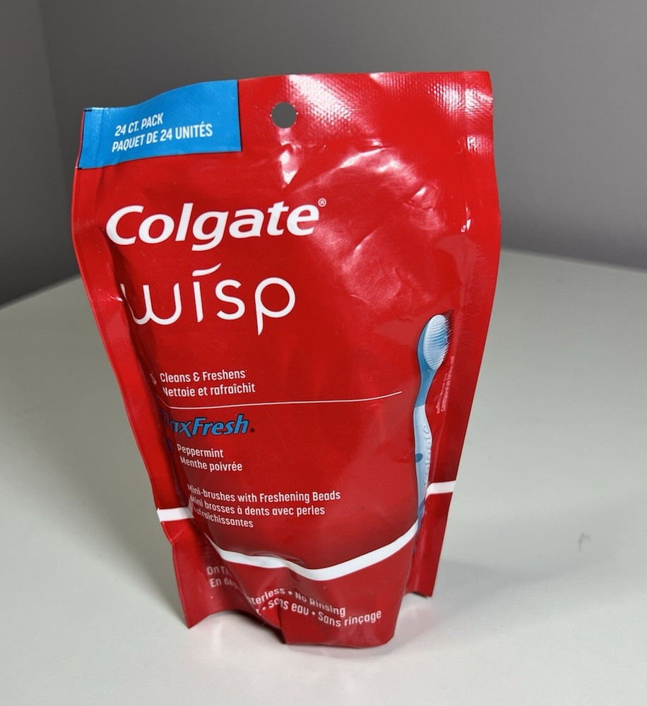 Colgate Wisp Max Fresh Peppermint 24 Count Pack Mini Brushes NEW
